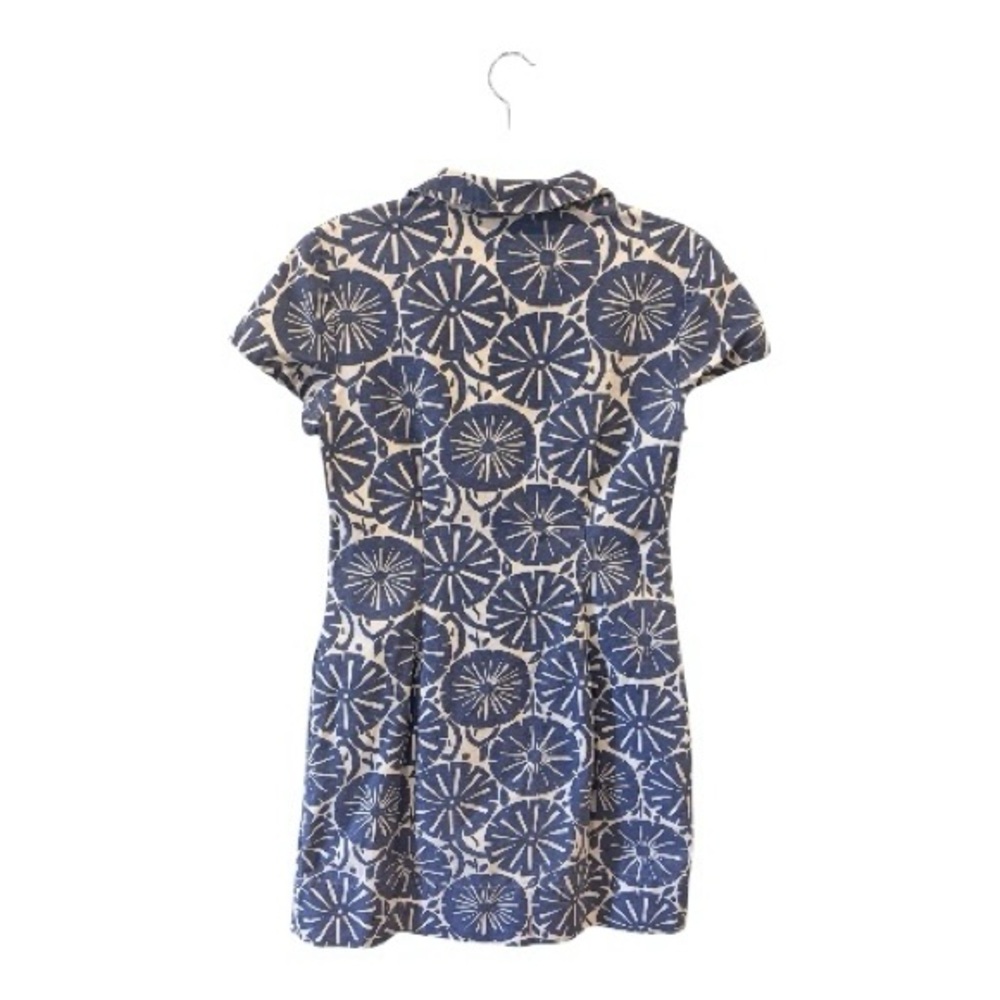 Boden Blue White Floral Shirt Dress Size 8R Collared Button Front - Picture 2 of 6
